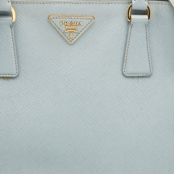 PRADA Light Blue Saffiano Leather Middle Zip Tote - Picture 7 of 8